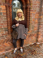 Chocolate Stripe Knitted Jumper Anne